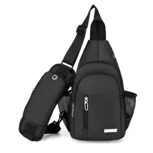 Large-capacity Fashionable Chest Backpack For Outdoor Activities - Black