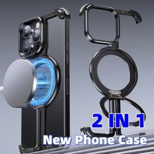 Metal Airbag Anti-fall Shell Phone Case Protective Shock Absorption Aerospace Grade Aluminum Holder Cover- Apple- Iphone cover